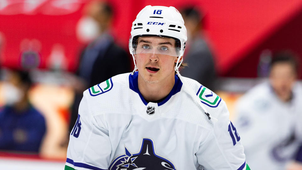 The Oilers signed Jake Virtanen on a PTO earlier this month. (Photo by Richard A. Whittaker/Icon Sportswire via Getty Images)