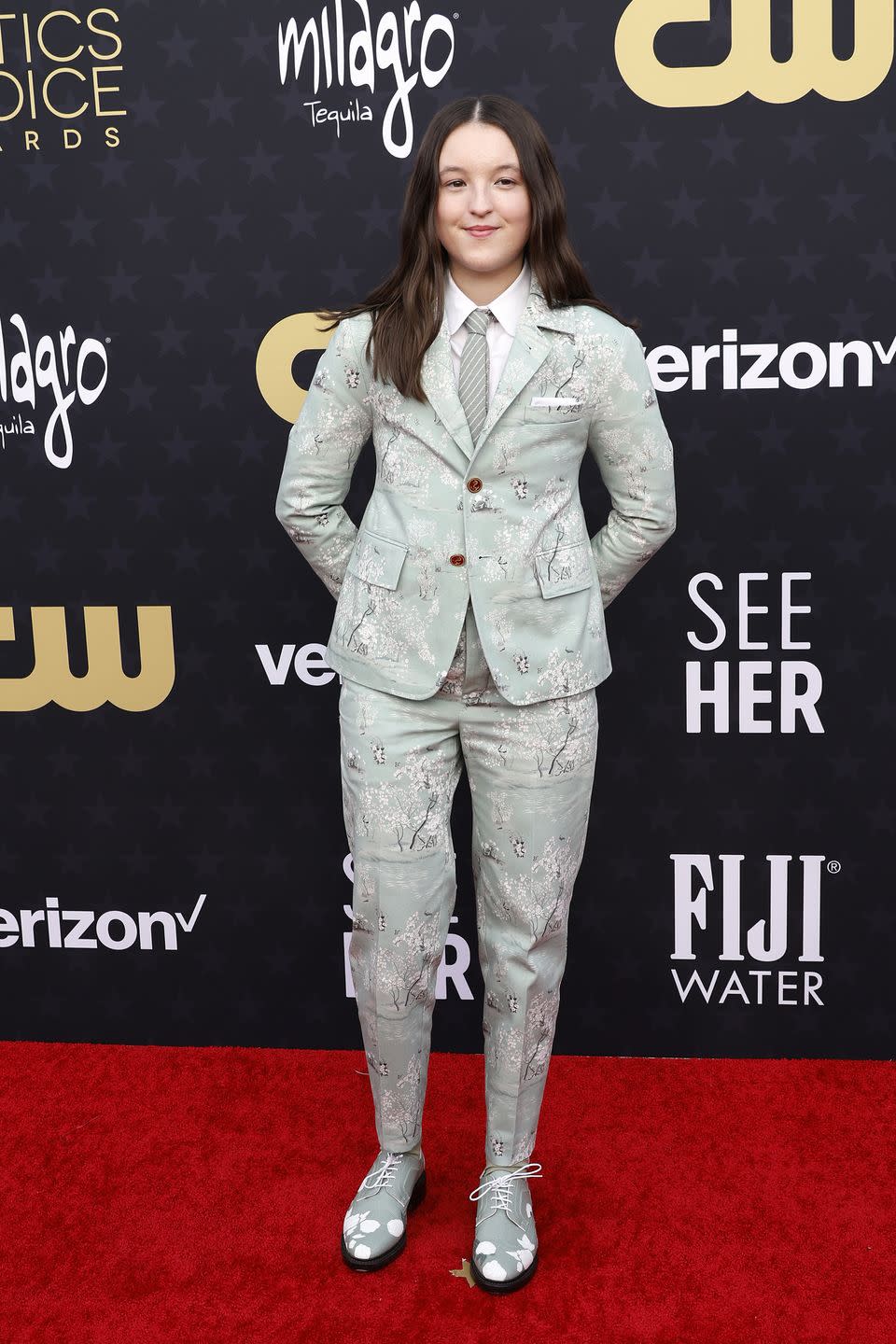 santa monica, california january 14 bella ramsey attends the 29th annual critics choice awards at barker hangar on january 14, 2024 in santa monica, california photo by frazer harrisongetty images