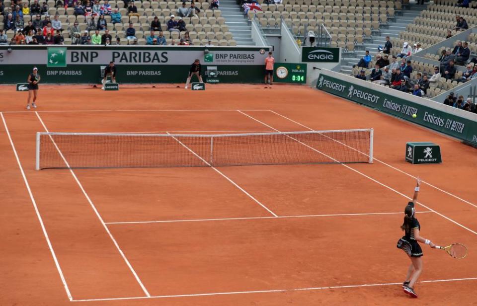 Johanna Konta played Marketa Vondrousova during the semi final of last year’s French Open in front of a sparse crowd.