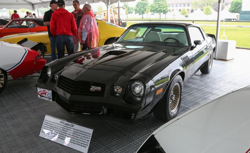 <p>It came . . . from Canada. This ’78 Camaro is a Canadian-market model, but all ’78s wore refreshed front and rear molded urethane (plastic) fascias. This example has just 6000 miles—converted from its instruments' metric units—and is a part of the Rick Hendrick collection.</p>