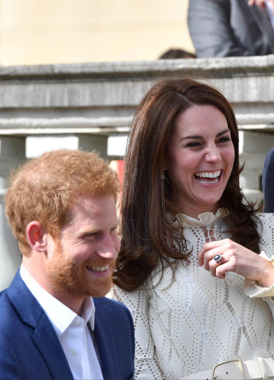 Kate Middleton having a laugh at her tea party