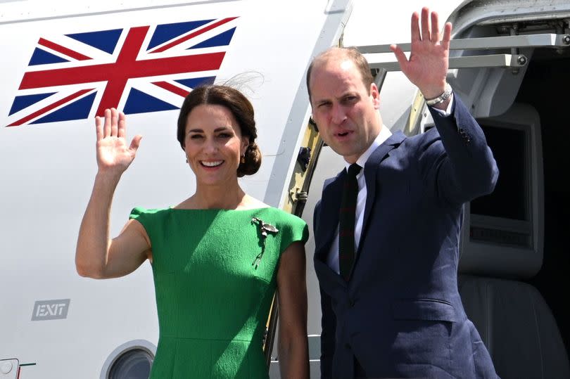 William and Kate wave goodbye to Jamaica as they head off on the next leg of their Caribbean tour