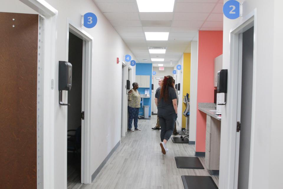 People tour the new Christ Community Pediatrics clinic on D'Antignac Street on Thursday, April 20, 2023. This location is their fourth in the CSRA.