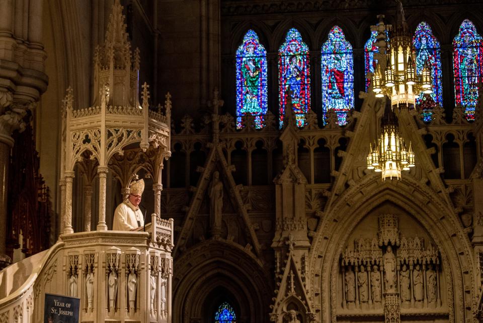 Cardinal Joseph Tobin, the archbishop of Newark, commemorates the 20th anniversary of the Sept. 11 attacks at the Cathedral Basilica of the Sacred Heart in Newark last year.