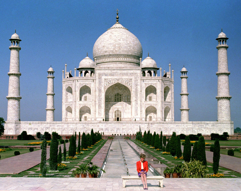 Princess in front of the Taj Mahal in India - Credit: PA Wire/Press Association Images.