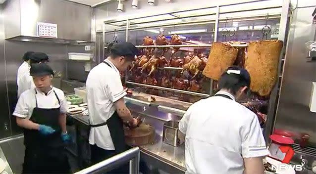 It was a busy first day at Hawker Chan. Source: 7 News