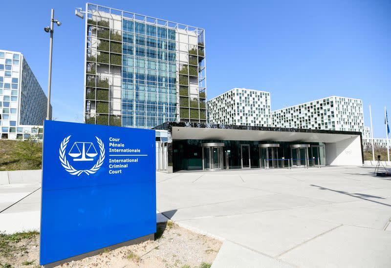 FILE PHOTO: An exterior view of the International Criminal Court in The Hague.