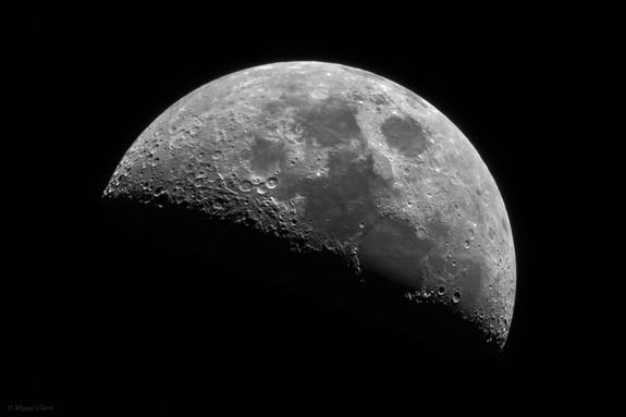 This photo shows the moon one day before it reached “first quarter,” with the disc 44 percent illuminated by the sun. Miguel Claro of Lisbon, Portugal captured the image on March 7, 2014.