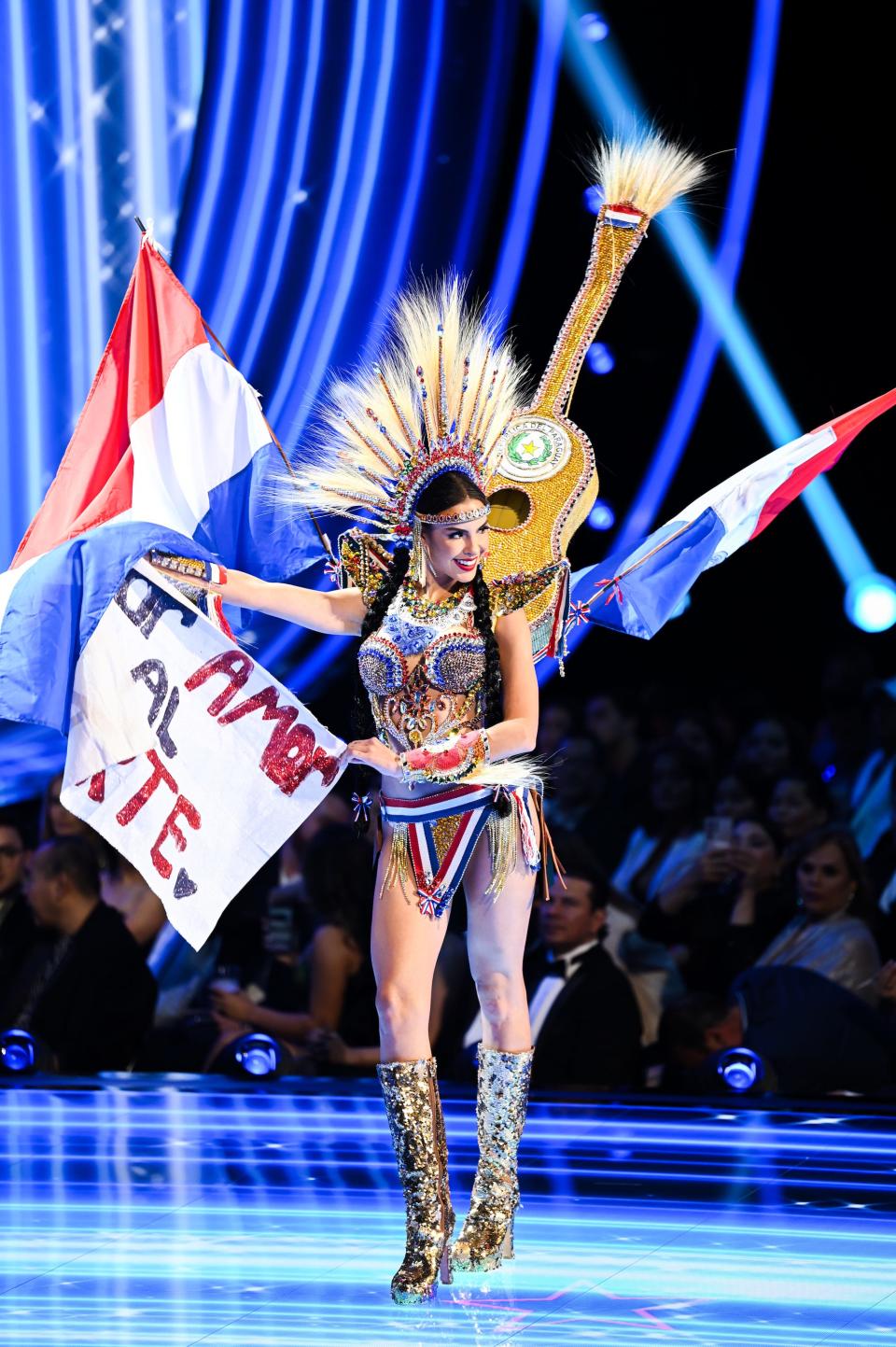 Miss Paraguay 2023 participates in the Miss Universe National Costume Contest.