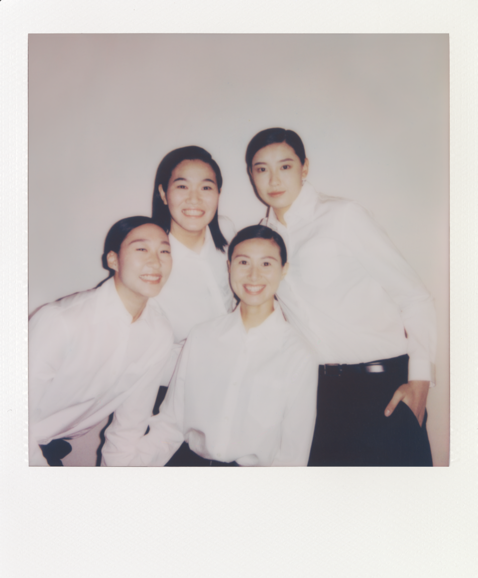 A Polaroid shot of Chinese Women's National Football Team members in Prada.
