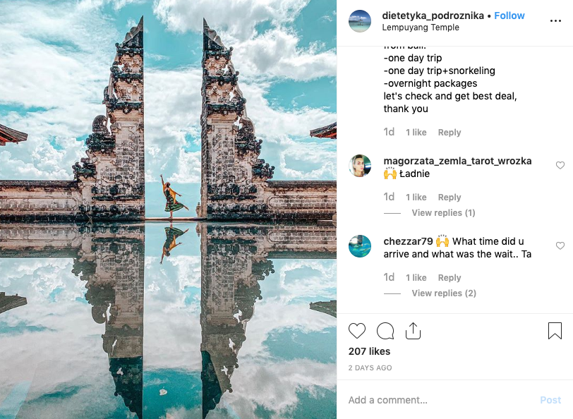 The Hindu temple is located Bali's highlands of Mount Lempuyang. (Photo: Instagram)