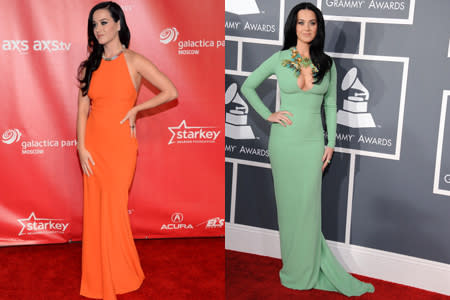 <p>Beautifully cut and fabulously fruity, the singer's orange Alexander McQueen dress was always going to be a tough one to beat. Unfortunately, the mint green Gucci dress she chose for the Grammys didn't make the cut.</p>