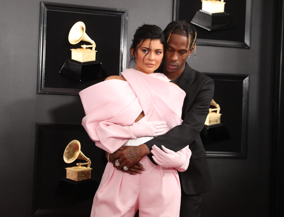 61st Grammy Awards - Arrivals - Los Angeles, California, U.S., February 10, 2019 - Travis Scott and Kylie Jenner. REUTERS/Lucy Nicholson