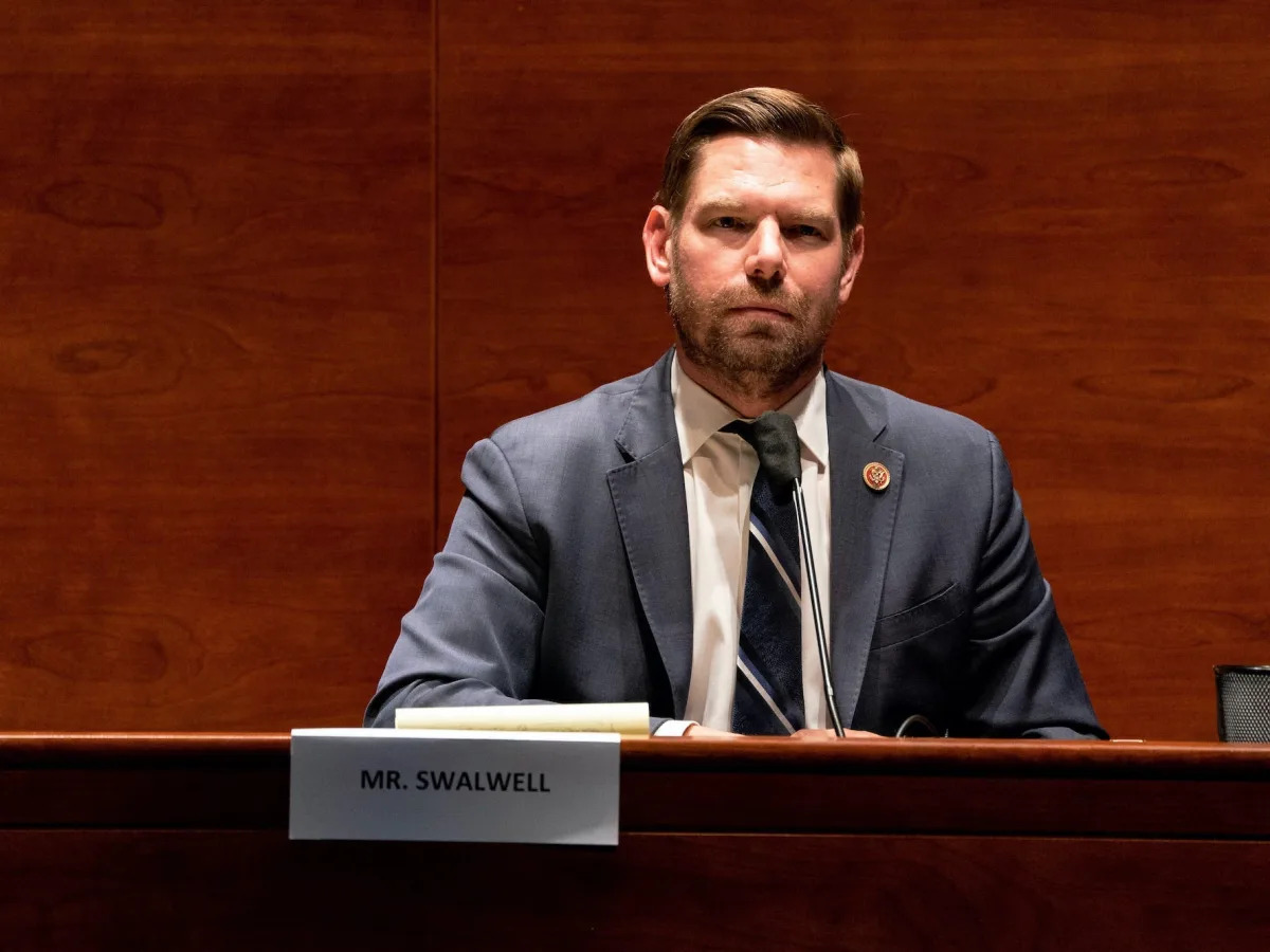 Rep. Eric Swalwell says he received a voicemail threatening to 'cut his kids' he..