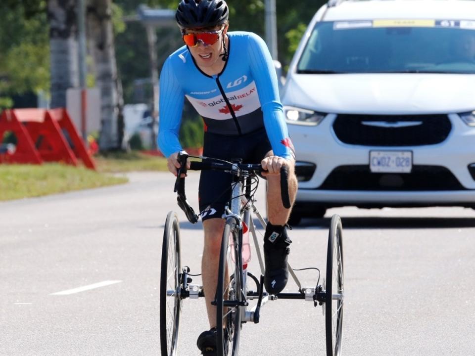 West Vancouver, B.C.'s Nathan Clement raced to silver on Thursday in the men's T1 time trial  (Canadian Paralympic Committee/@CDNParalympics - image credit)