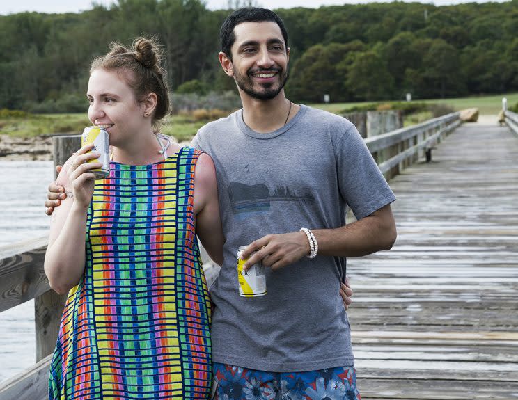 Lena Dunham and Riz Ahmed in ‘Girls’ (Photo: HBO)