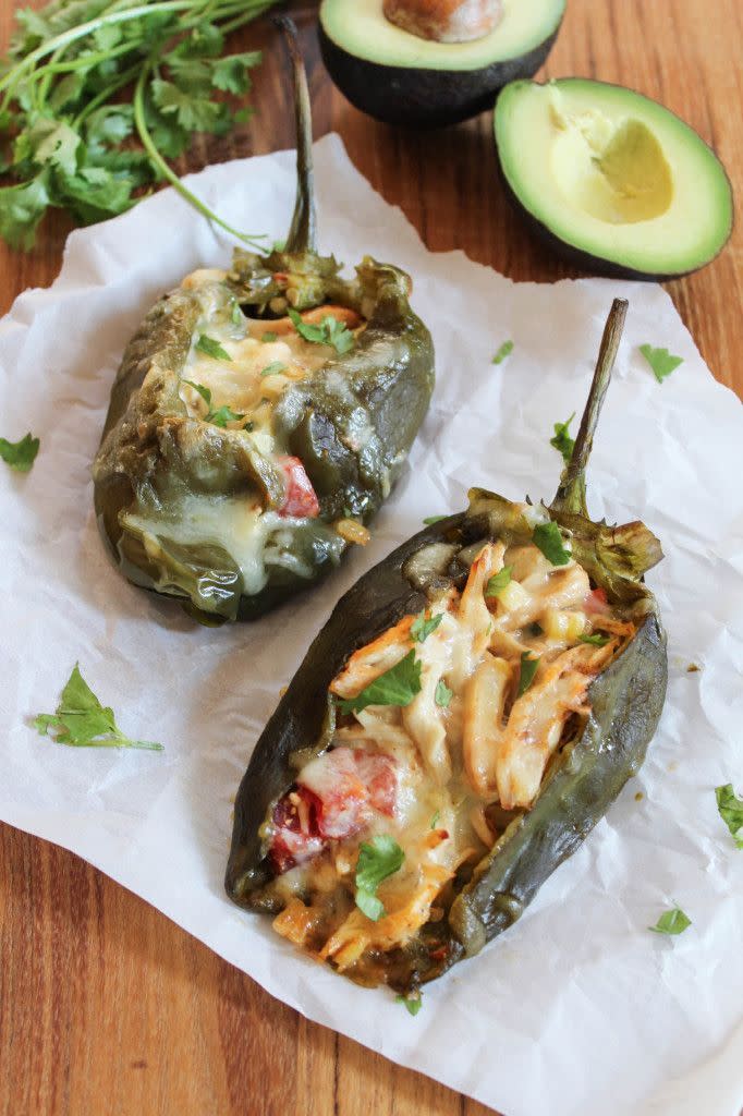 Chicken and Corn Stuffed Poblano Peppers