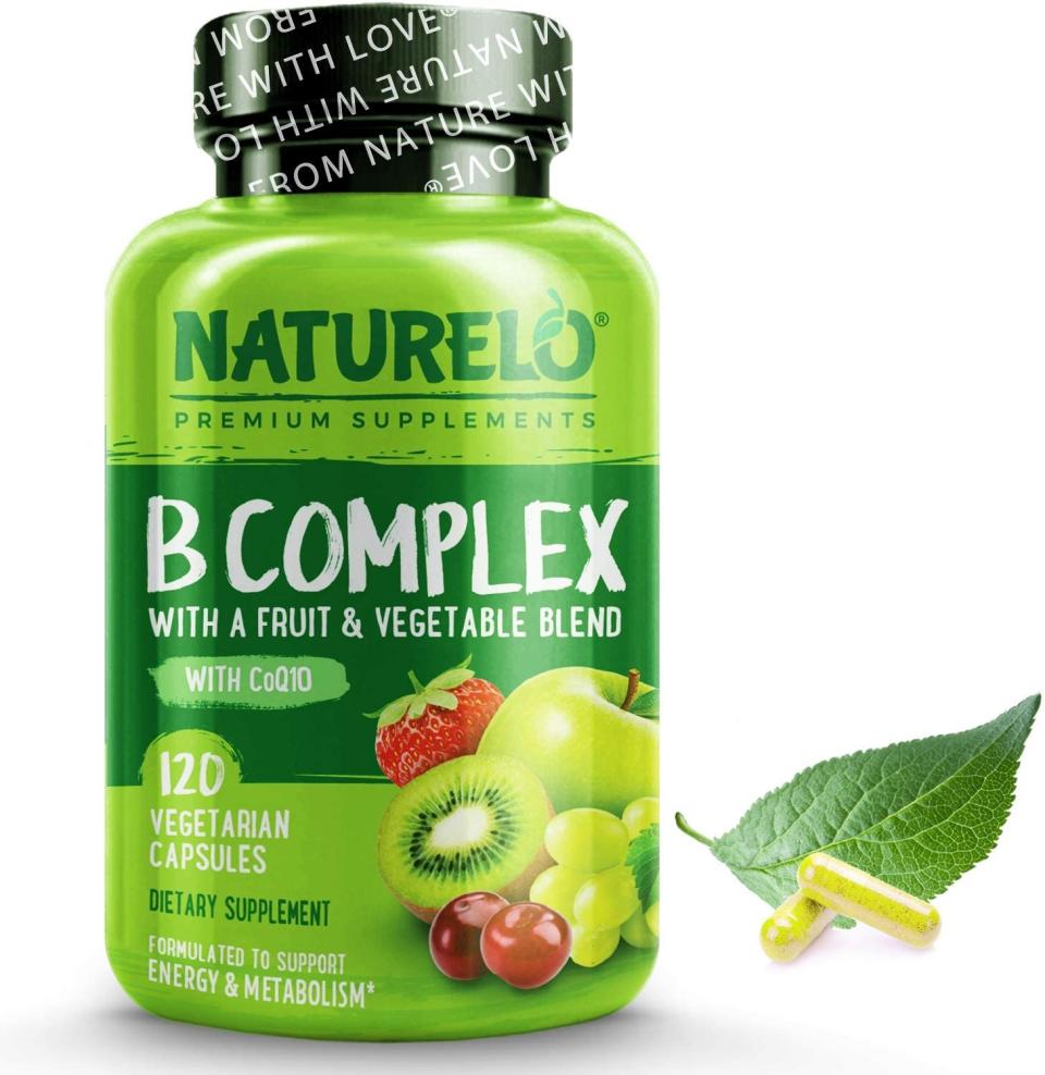 NATURELO B Complex Whole Food Complex, best biotin supplements for hair loss