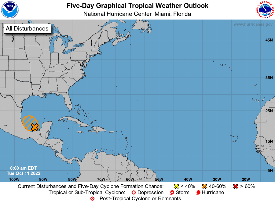 Tropical conditions 8 a.m. Oct. 11, 2022.