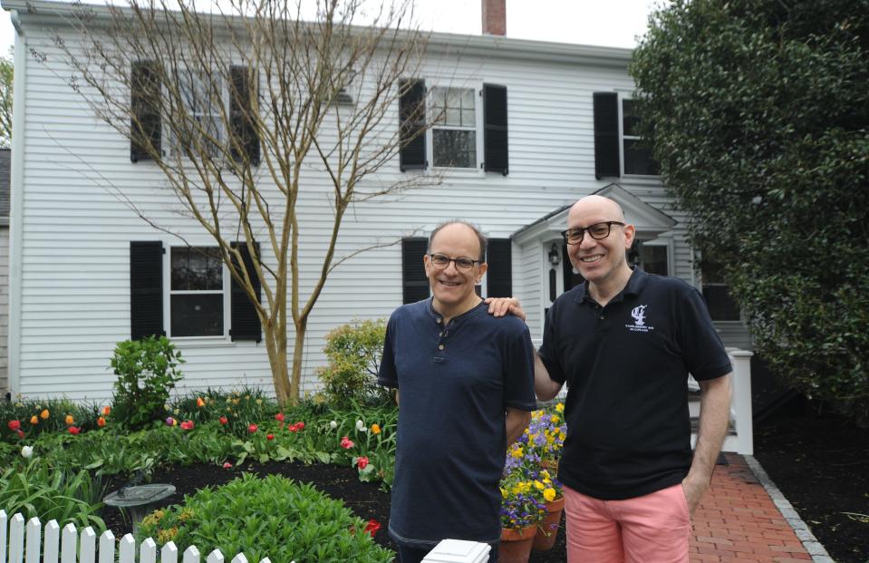 Co-owners Angelo Ferraro, left, and Marco DiDomizio, seen here on May 11, have owned the Candleberry Inn in Brewster on Cape Cod for six years.