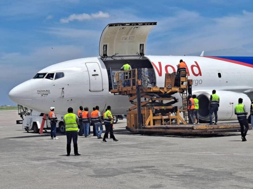 An aircraft with emergency medical supplies from the World Health Organization arrives in Port-au-Prince on Thursday, May 30, 2024 on the same day that American Airlines resumed its daily service between Miami and a troubled Haiti.