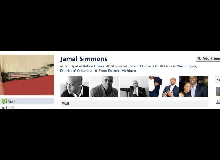 Democratic Pundit <a href="http://www.facebook.com/jamal.simmons" target="_hplink">http://www.facebook.com/jamal.simmons</a>