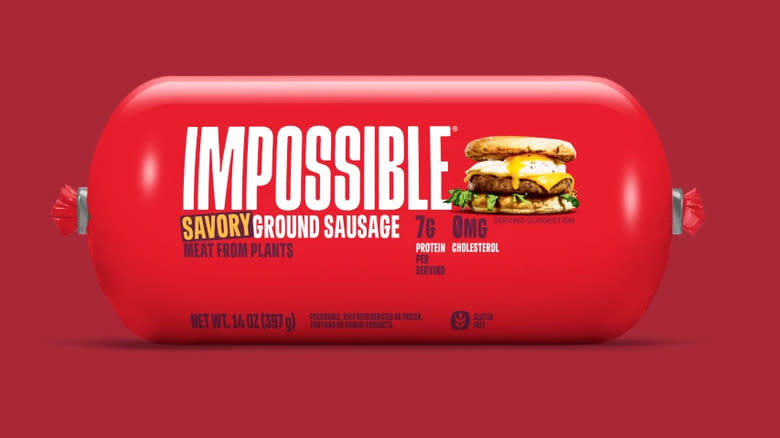 chub of Impossible savory sausage