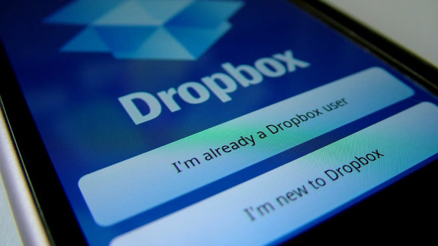  Dropbox on phone screen 