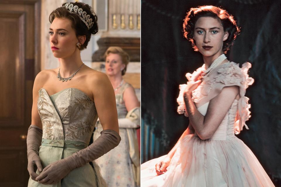 Vanessa Kirby and young Princess Margaret