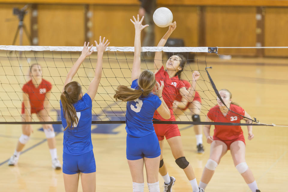 high school volley ball match