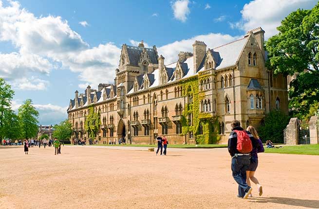 <p><strong>Where: </strong>Oxford, England</p> <p>It's hard to imagine a more picturesque university than Oxford. The oldest university in the English-speaking world, dates back to 1167, when King Henry II banned English students from attending the University of Paris. On the campus, regal Gothic buildings housing classrooms, dormitories, and dining halls stand out against the quad's verdant lawn, where you can imagine Percy Bysshe Shelley, Oscar Wilde, and W. H. Auden lounging between classes. Oxford's circular is a masterpiece of Palladian architecture and one of the .</p> <p><strong>Insider Tip:</strong> Harry Potter fans touring the campus should pay attention to see where scenes at Hogwarts were filmed.</p> <p><strong>Plan Your Trip:</strong> Visit </p>