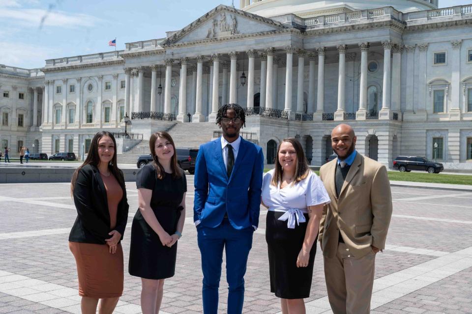 Brandon Washington and others from the Youth Villages group in Washington D.C. in May.