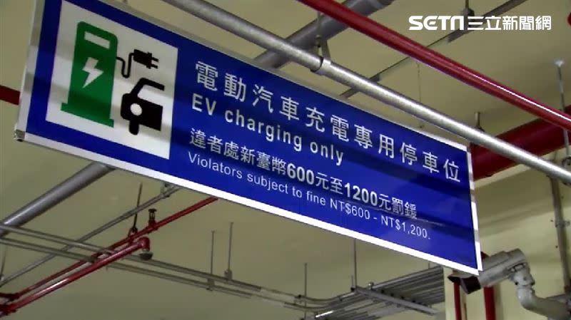 民眾如果停在電動汽車「充電專用」停車位，則可能挨罰最高1200元。