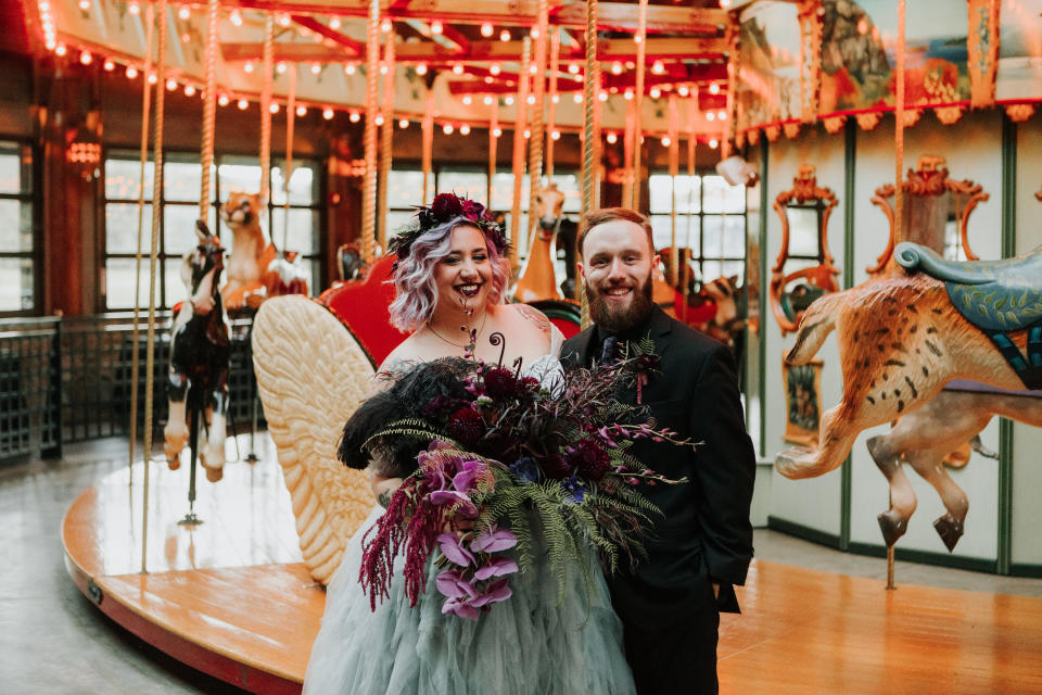 Teresa and Peter married at&nbsp;Bear Mountain Merry-Go-Round Pavilion.