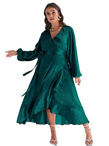 34) Long Sleeve Satin Maxi Dress