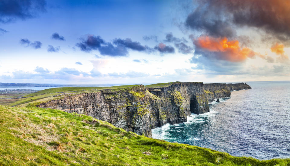 Cliffs of Moher at colourful sunset Co. Clare, Ireland