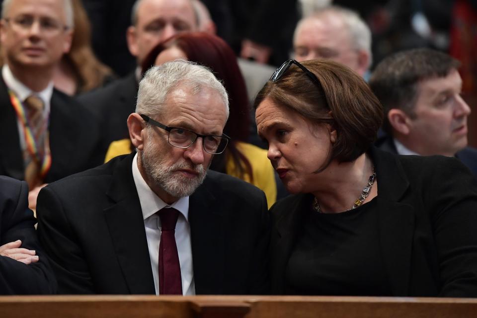 Labour leader Jeremy Corbyn attended the funeral in Belfast. (Getty Images)