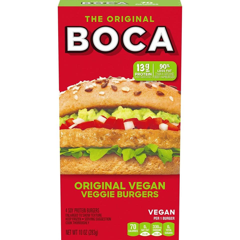 7) Boca Original Vegan Veggie Burgers, 4-Count