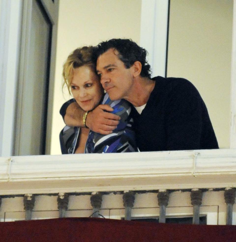 Antonio Banderas and Melanie Griffith attend procession during the Holy Week