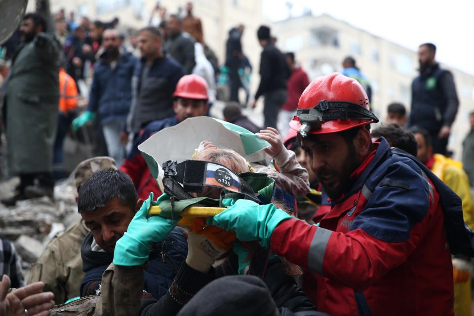 10-year-old rescued under rubble of 10-storey-building after a 7.4 magnitude earthquake hit Osmaniye, Turkiye (Anadolu Agency via Getty Images)