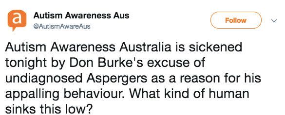 The tweet from Autism Awareness Australia. Source: Twitter