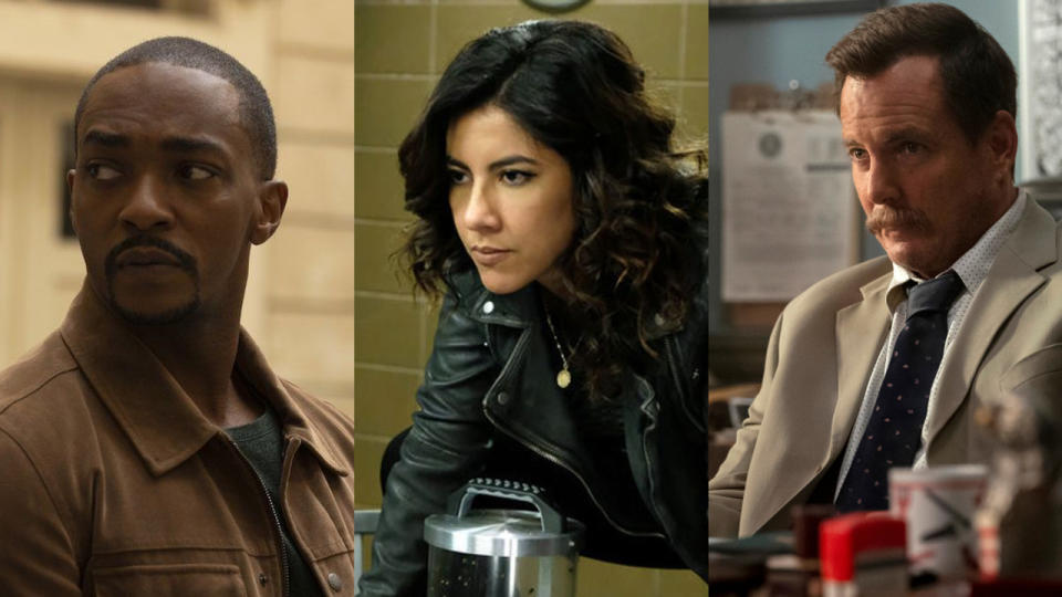 Antohny Mackie on The Falcon and the Winter Soldier, Stephanie Beatriz on Brooklyn Nine-Nine; Will Arnett on Murderville