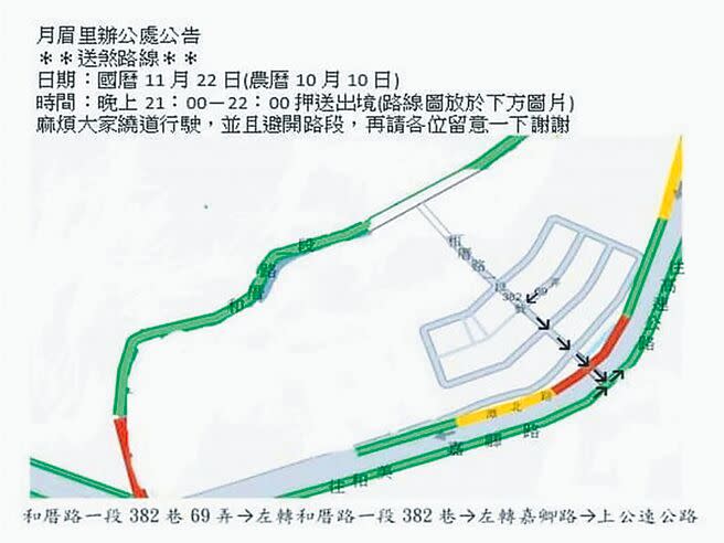 台中市議員楊啟邦21日指出，彰化縣和美鎮月眉里長蔡東穎日前在臉書公布「送肉粽」路線，從和美鎮上國道三號到台中市大安地區漁村，讓台中海線居民訝異「為何繞那麼遠到台中？」引發反彈聲浪。（本報資料照／張妍溱台中傳真）