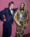 <p>After presenting the Special Achievement Award, Hamill and C-3PO posed for photographers on April 3, 1978. (Photo: Ron Galella/WireImage)</p>