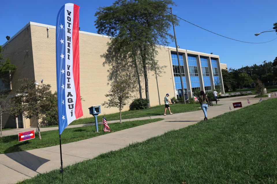 People arrive to vote during the Special Election Primary at Cudell Recreation Center in Ohio's 11th Congressional District on August 03, 2021 in Cleveland, Ohio.  / Credit: Michael M Santiago/GettyImages / Getty Images