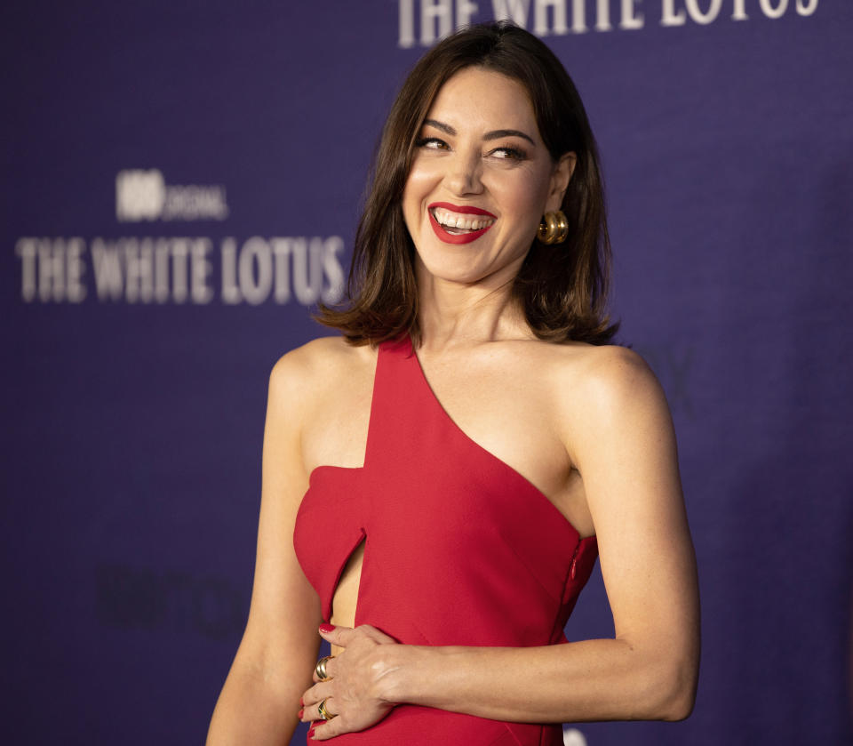 Aubrey Plaza laughs