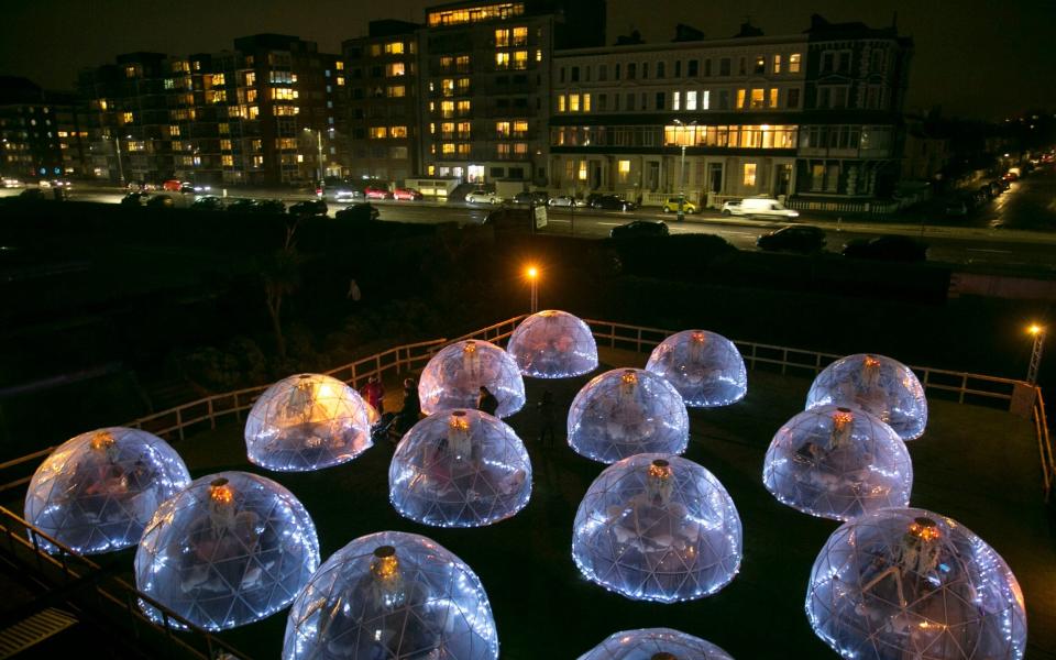 The futuristic looking Rockwater Igloo Village -  Brighton Pictures