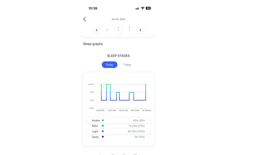 Circular app sleep stages page