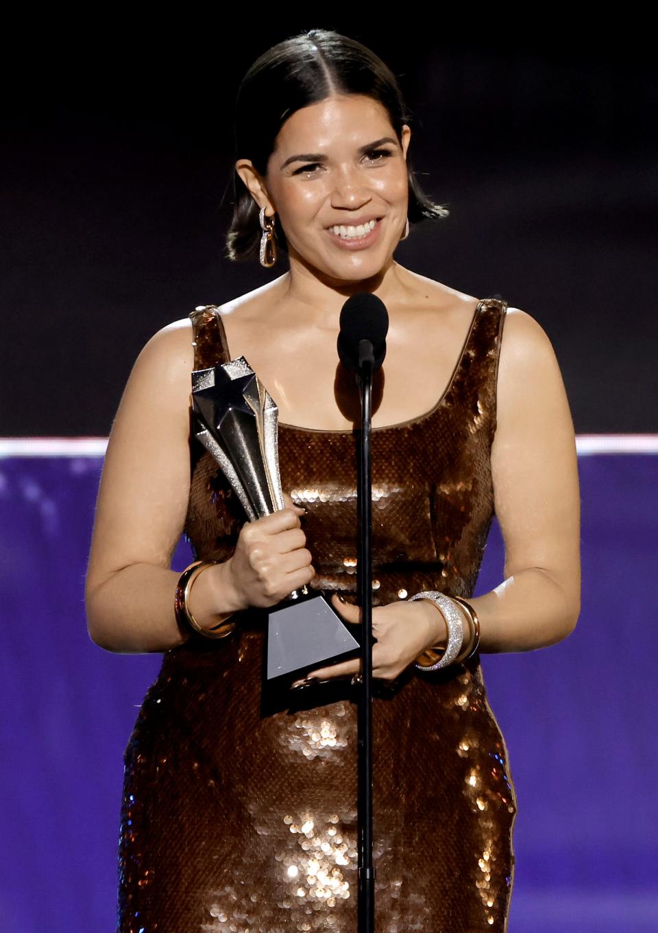 America Ferrera gave a stirring speech about representation as she accepted the SeeHer Award at the Critics Choice Awards.