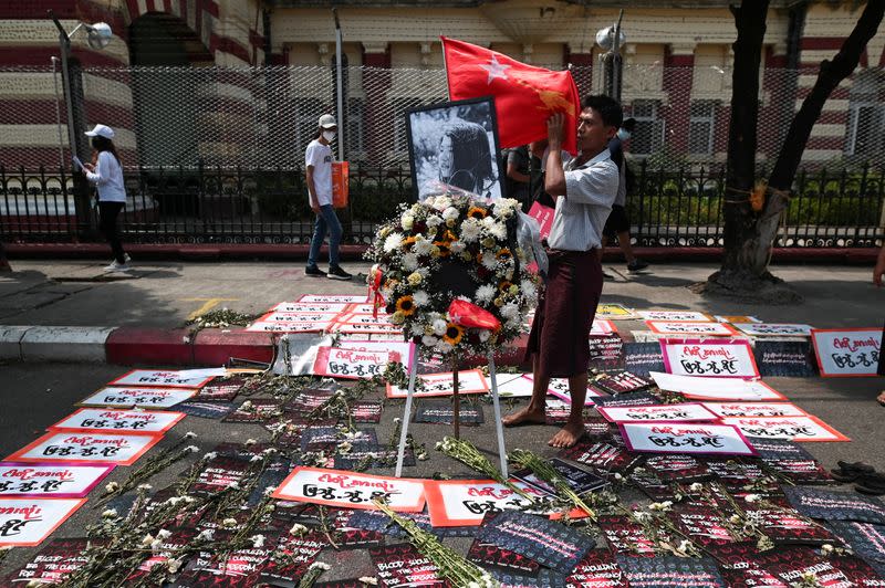 Memorial for Mya Thwate Thwate Khaing in Yangon